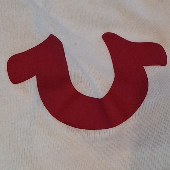 True Religion Women's White Short Sleeve V-Neck Tee Size L - Picture 3 of 6